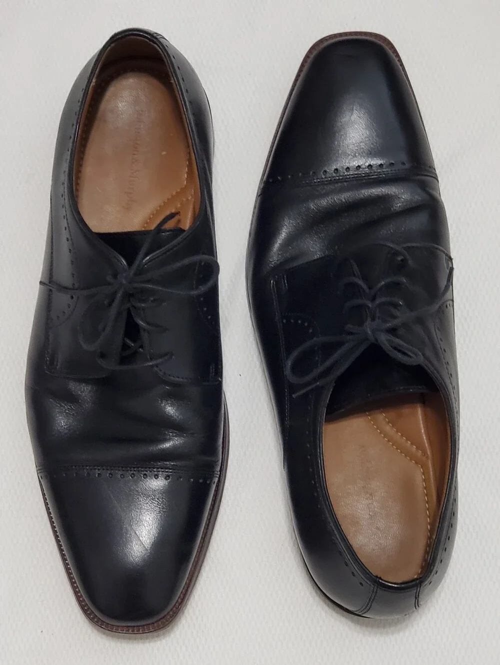 Johnston & Murphy Black Wingtip Lace Up Oxfords Size 13